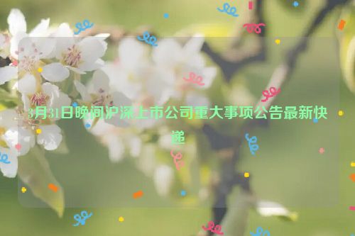 3月31日晚间沪深上市公司重大事项公告最新快递